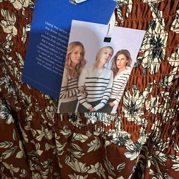 La Ligne Brown and White Floral Long Sleeve Dress - Picture 6 of 6